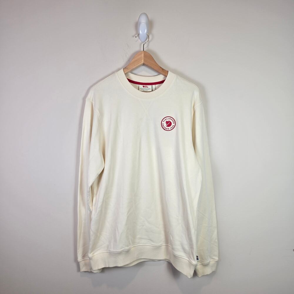 Fjallraven 1960 Logo Badge Sweater Mens Size M Chalk White 87163